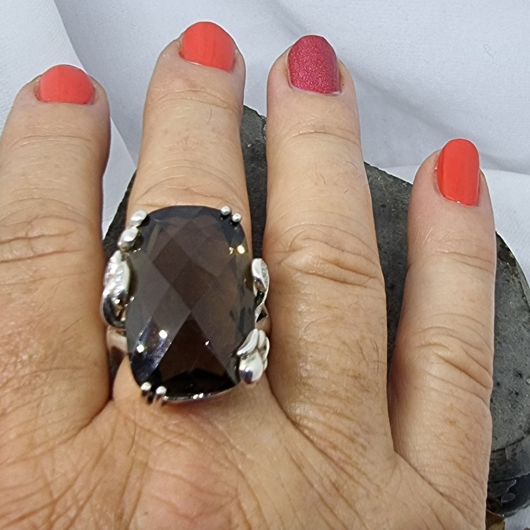 Stunning large smoky quartz ring image 5