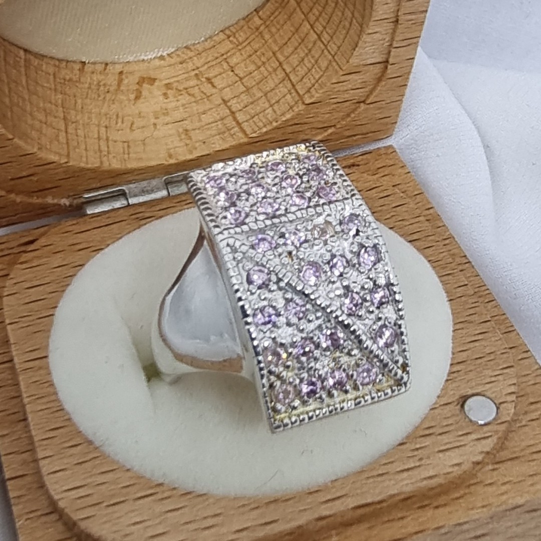 Super sparkle, multi stone silver ring - price drop! image 0