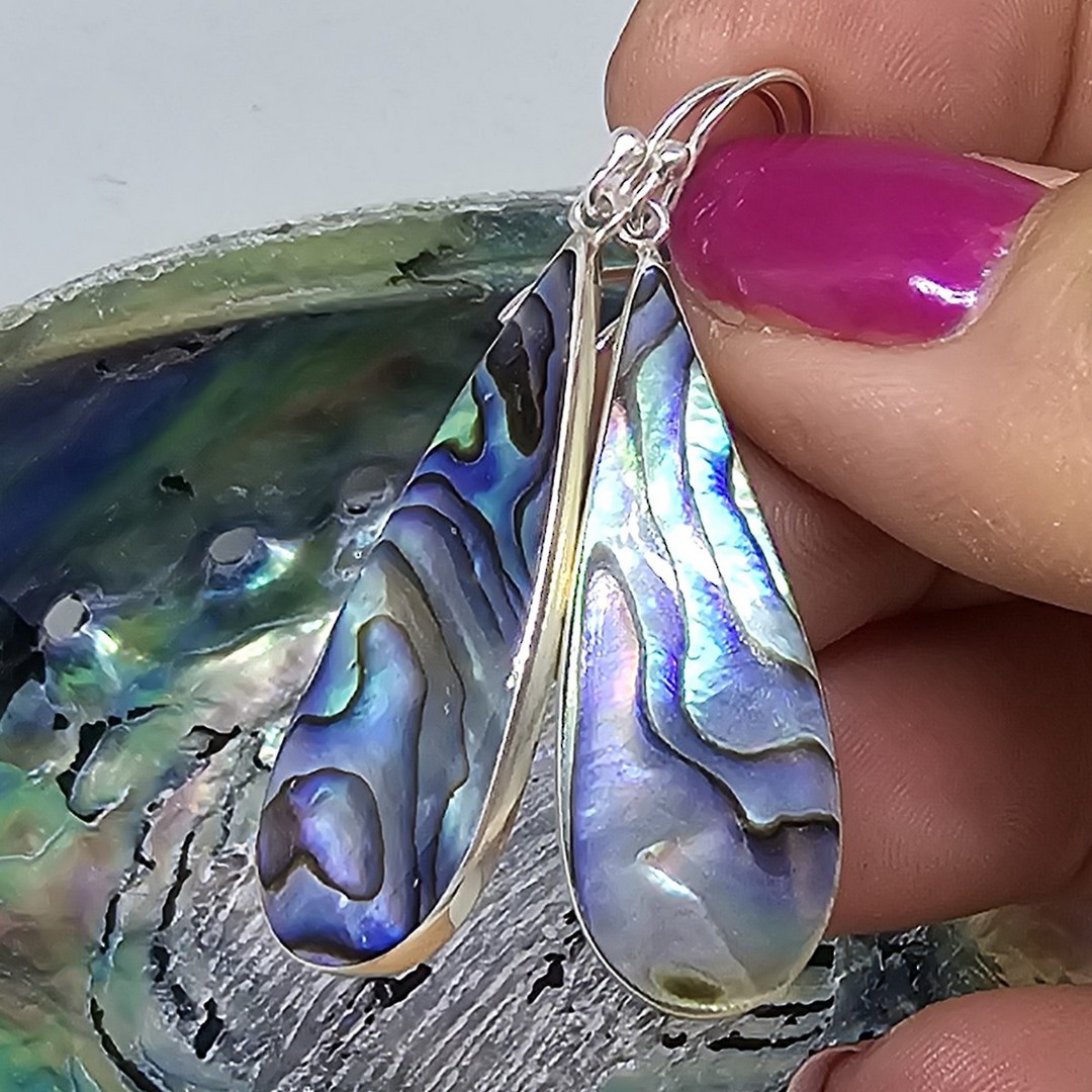 Sterling silver NZ paua earrings image 3
