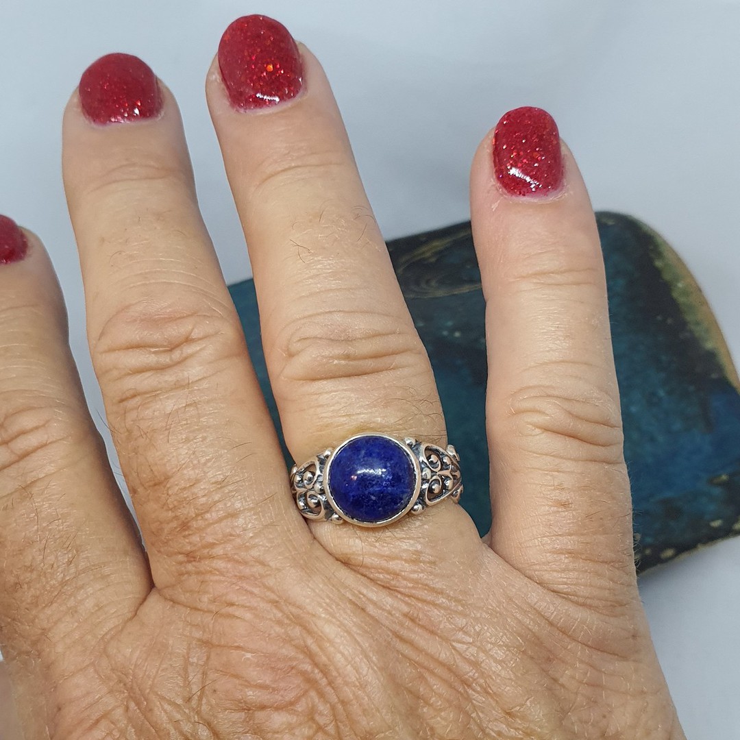 Sterling silver lapis lazuli gemstone ring image 3