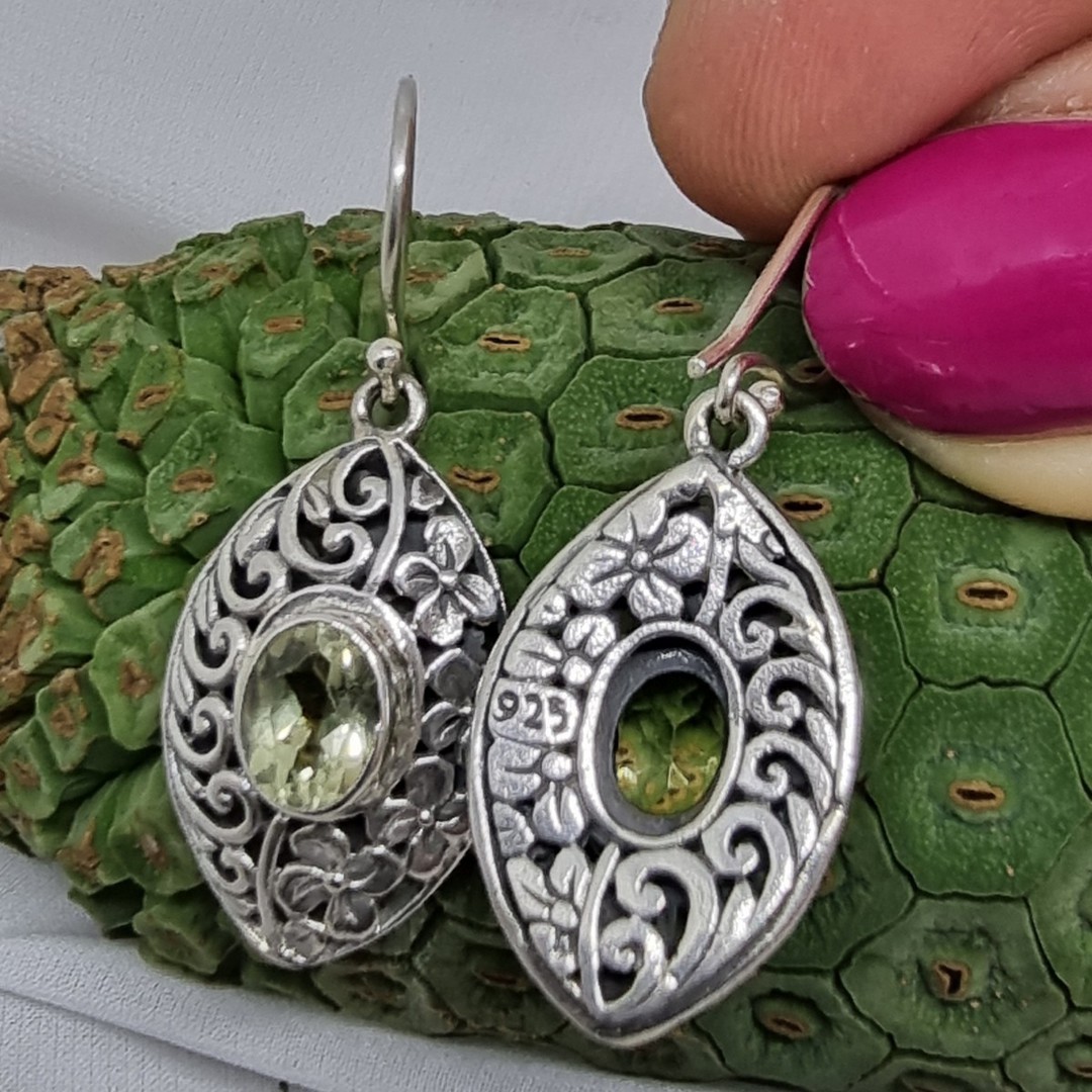 Sterling silver citrine earrings image 2