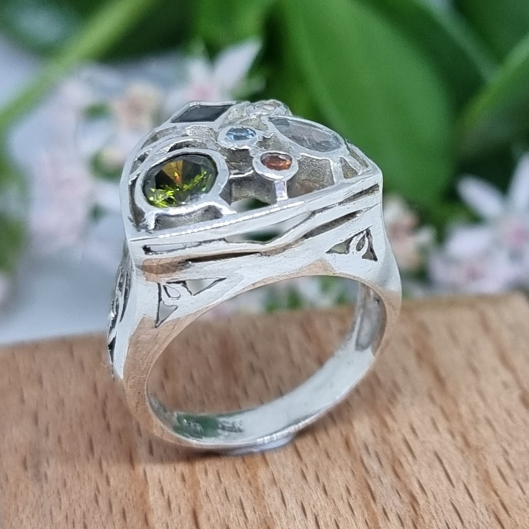 Sterling silver gemstone ring made in NZ image 6