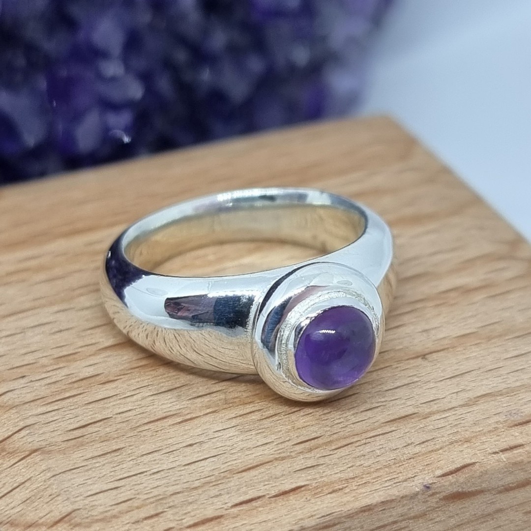 Sterling silver natural amethyst ring - made in NZ image 4