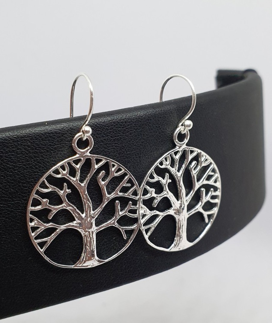 Sterling silver tree of life earrings - last pair image 1