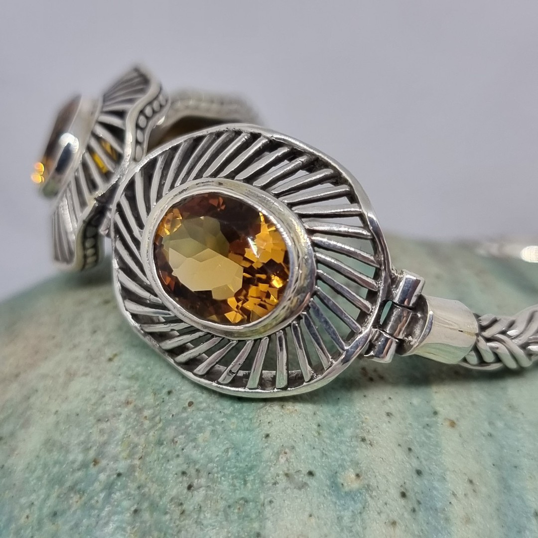 Stunning sterling silver bracelet with citrine gemstones image 6