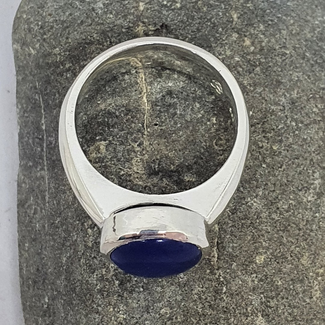 Sterling silver lapis lazuli gemstone ring, made in NZ image 2