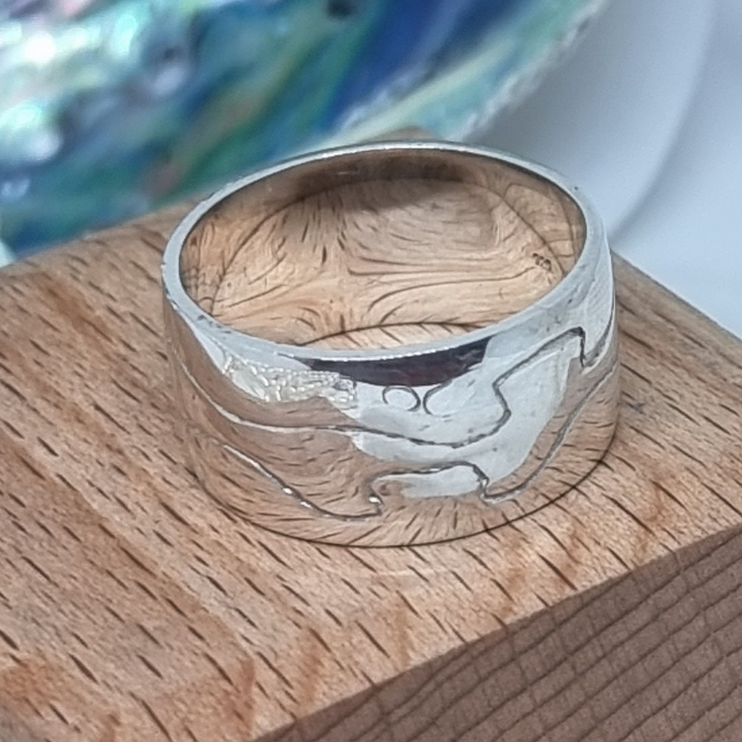 Extra wide sterling silver band image 2