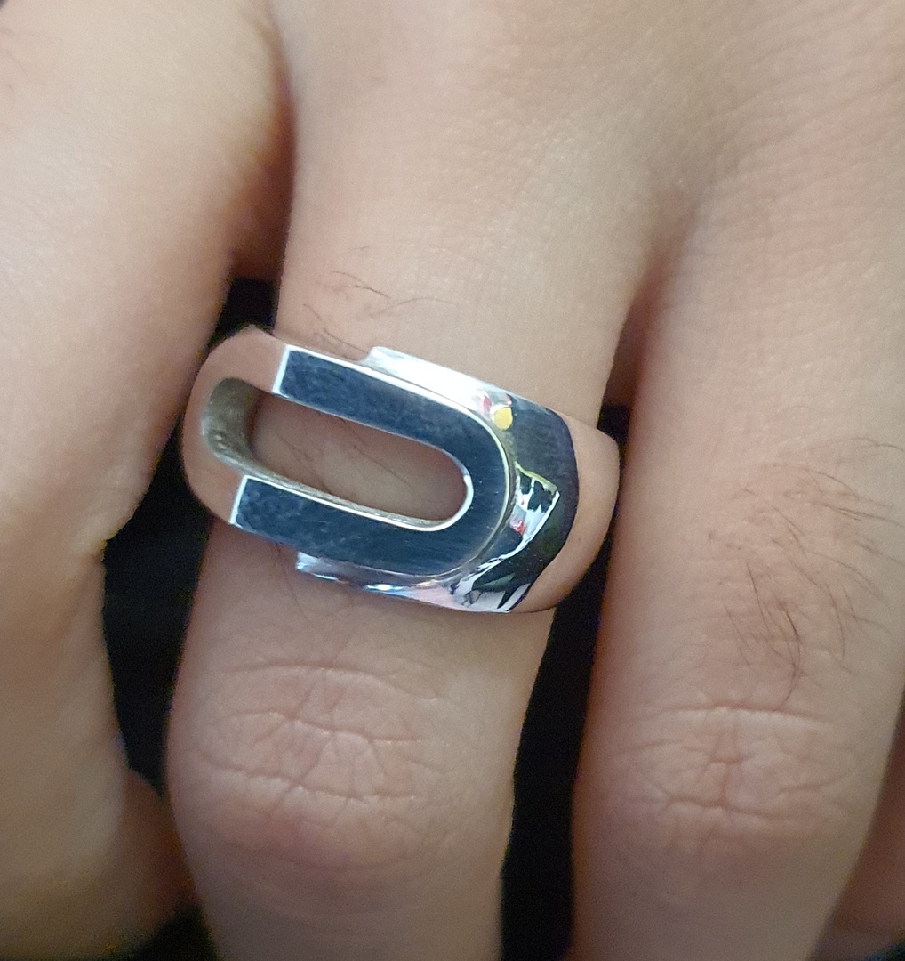 Heavy silver unisex ring image 0