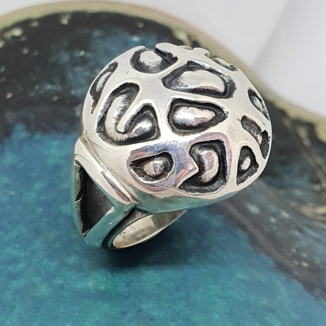 Chunky silver dress ring - Size L image 0
