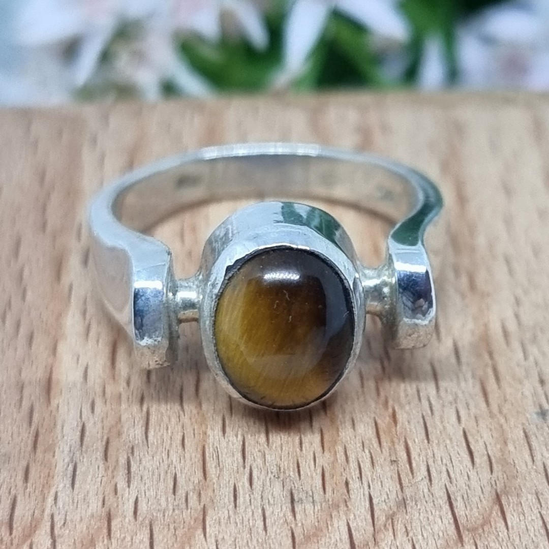 Sterling silver tigers eye ring - made in NZ image 2
