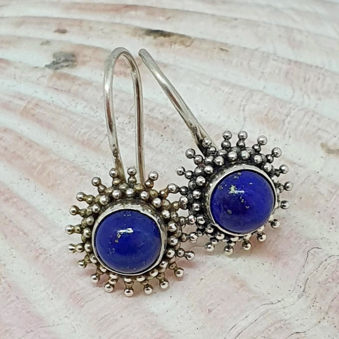 Sterling silver lapis lazuli hook earrings image 1