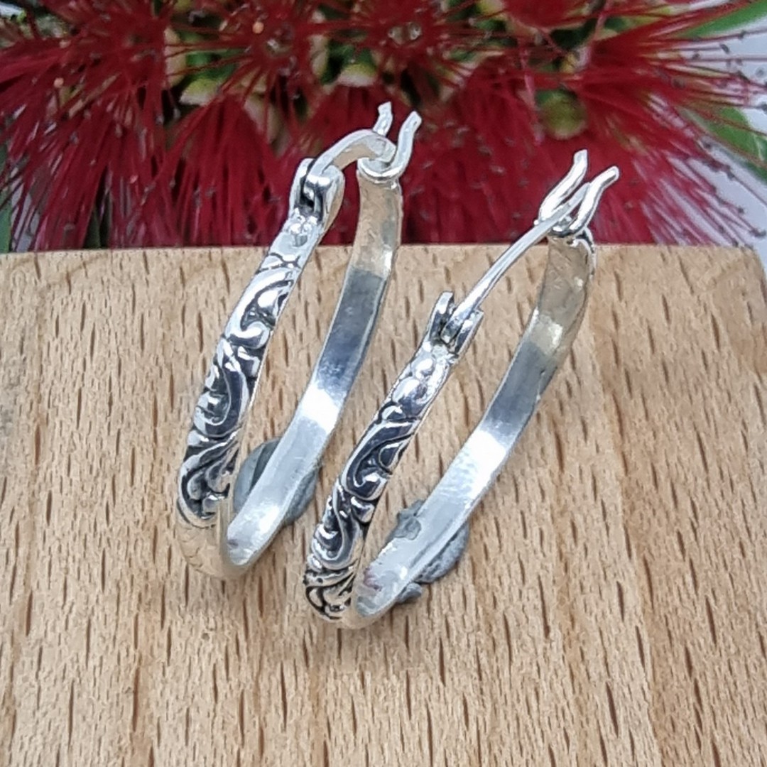 Sterling silver hoop earrings image 0