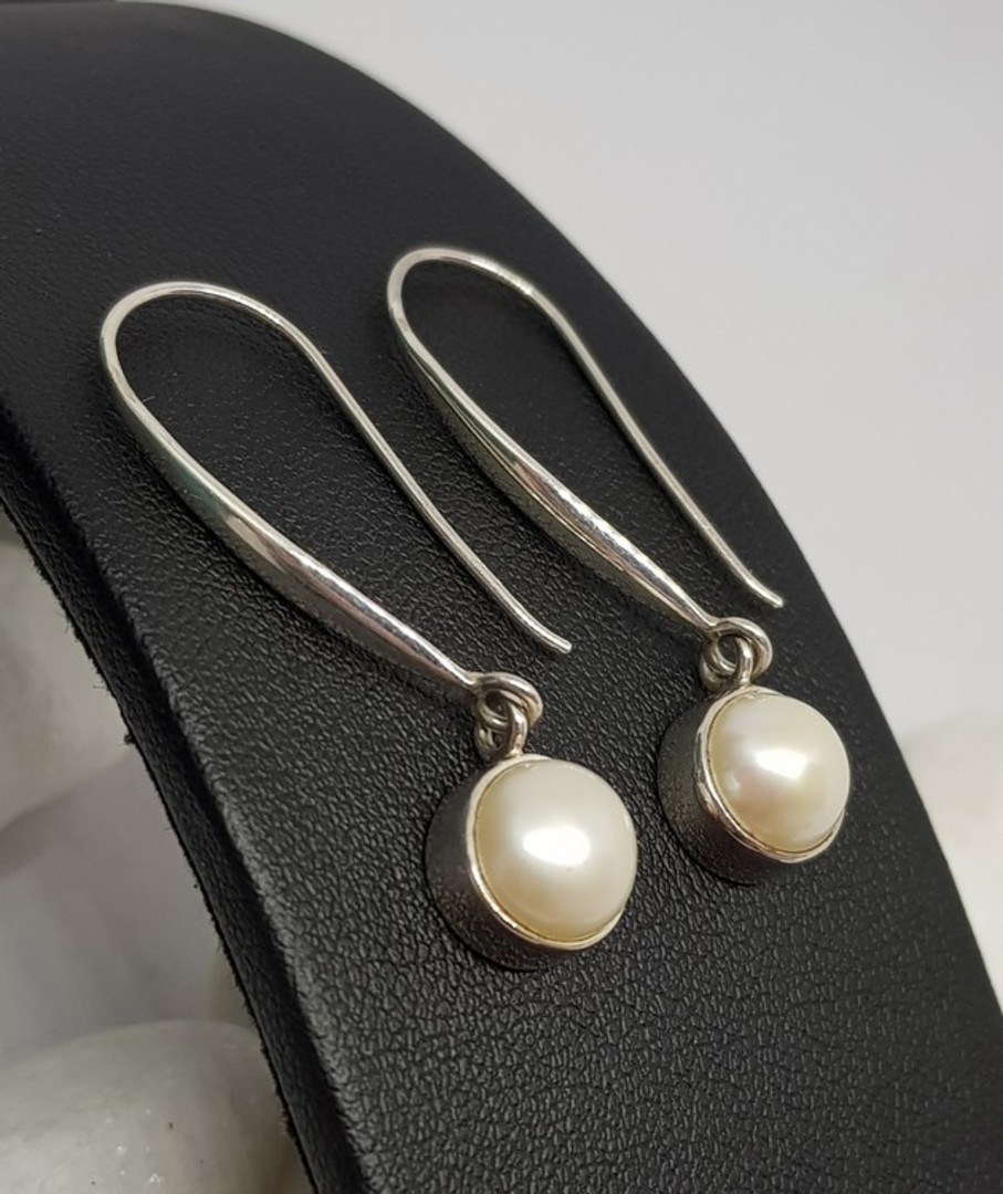 Fresh water pearl earrings, long drop, elegance + image 2