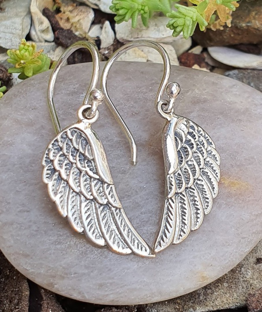 Sterling silver angel wing earrings image 0
