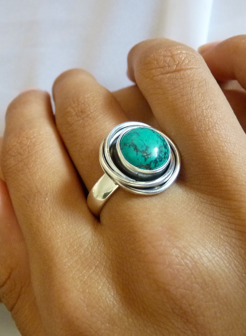 Sterling silver turquoise ring image 0