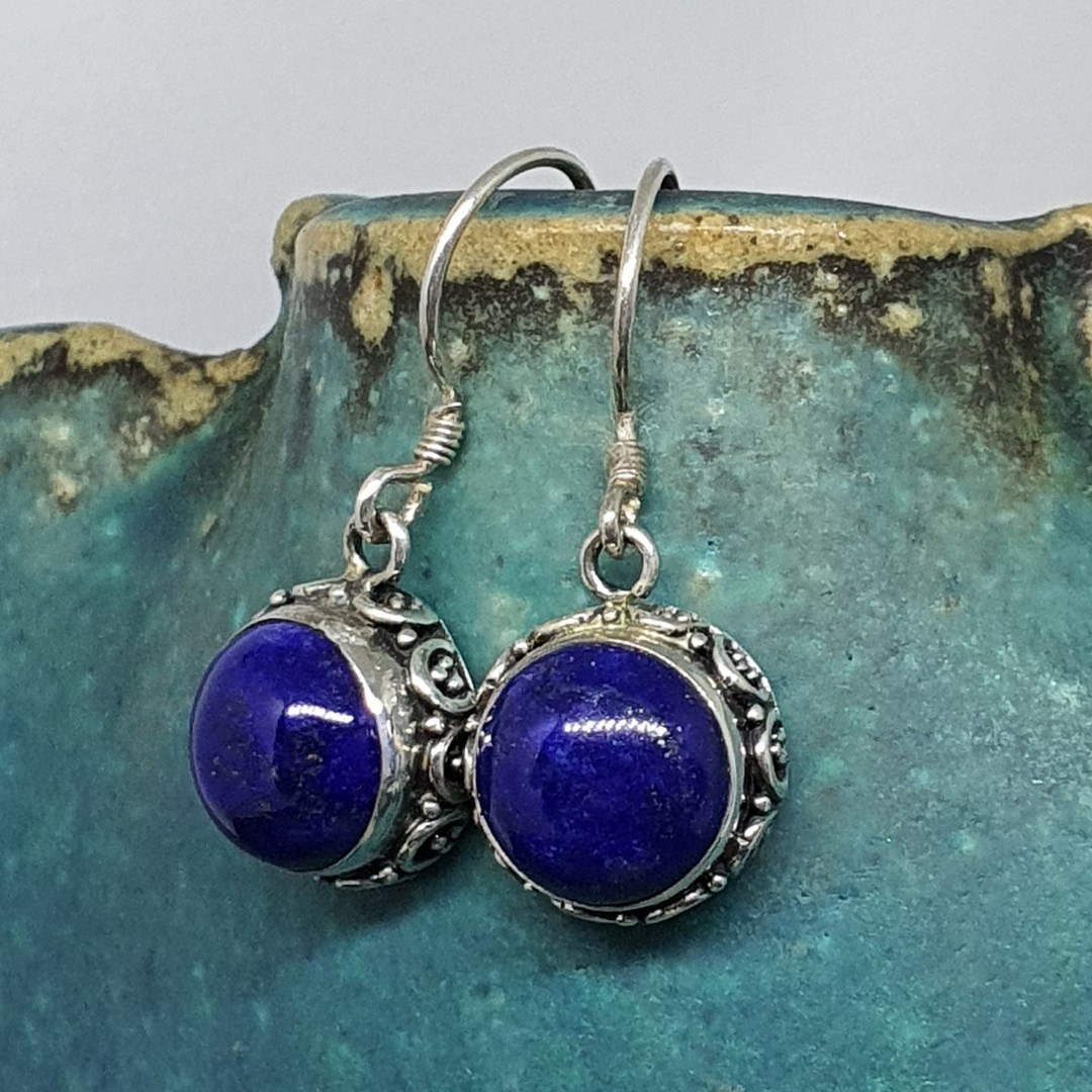 Lapis lazuli sterling silver earrings image 0