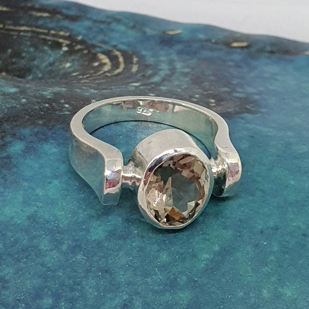 Sterling silver smoky quartz ring - made in NZ image 4