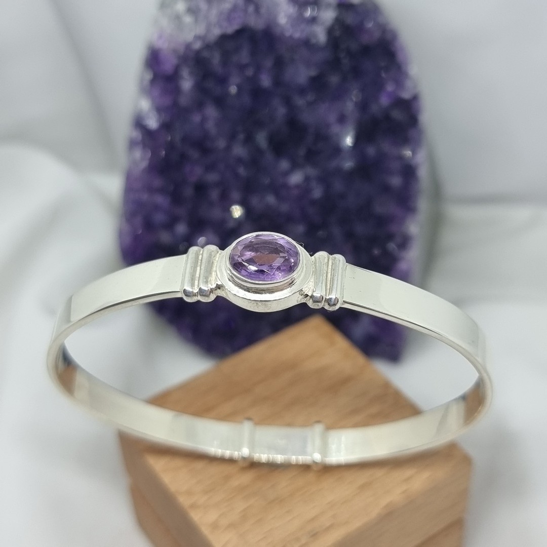 Sparkling purple gemstone bangle image 3