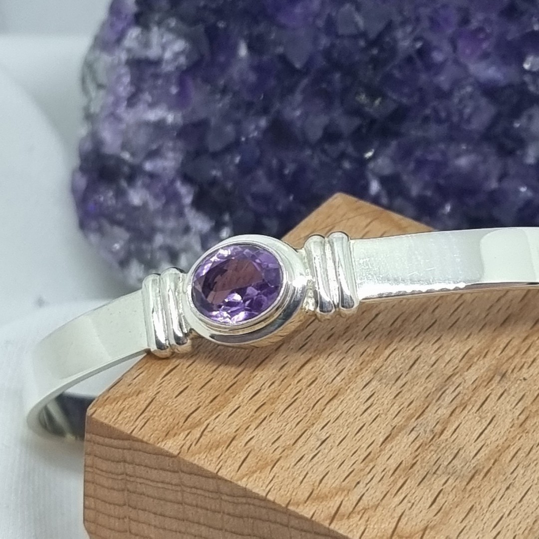 Sparkling purple gemstone bangle image 0