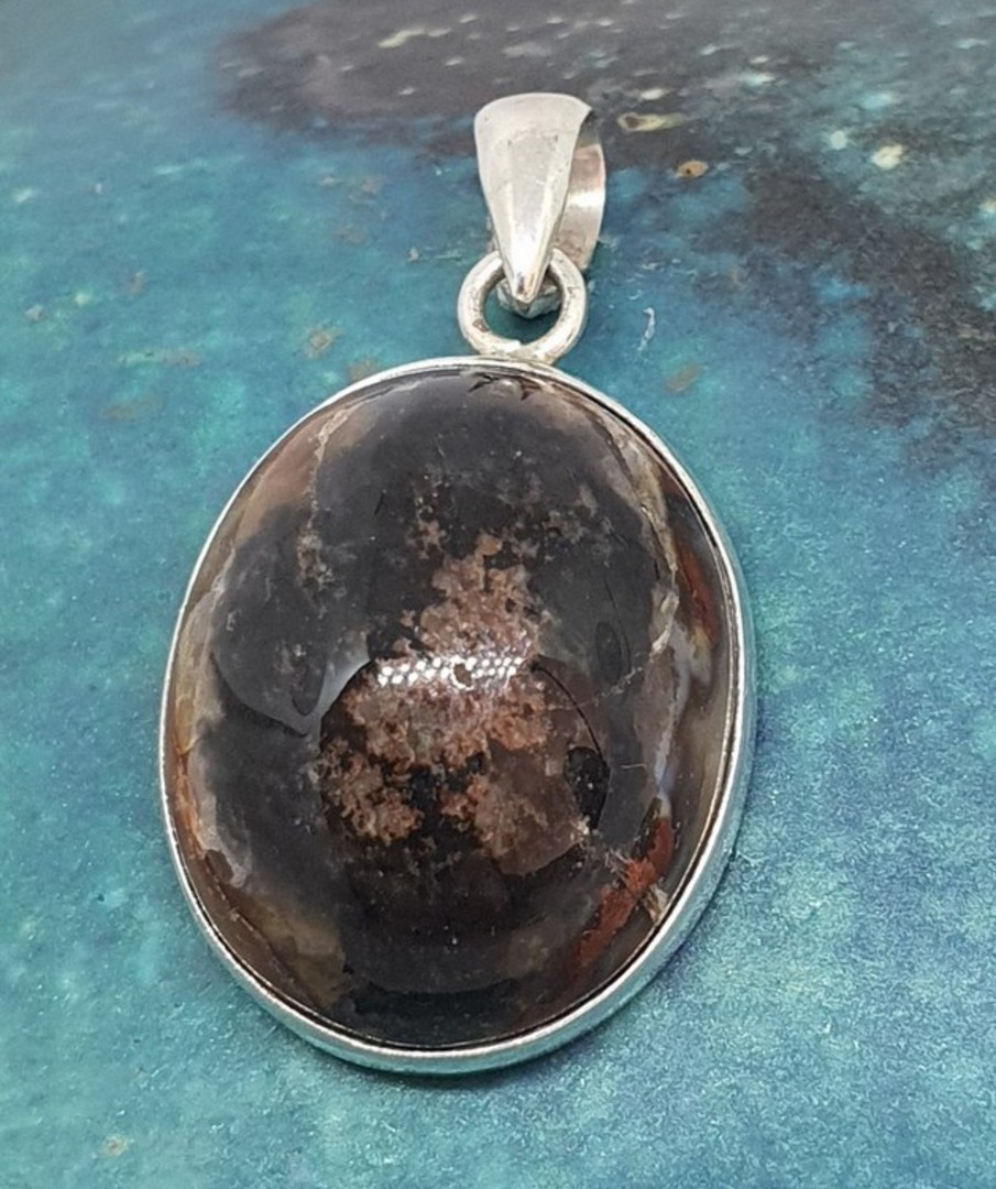 Sterling silver agate pendant image 0
