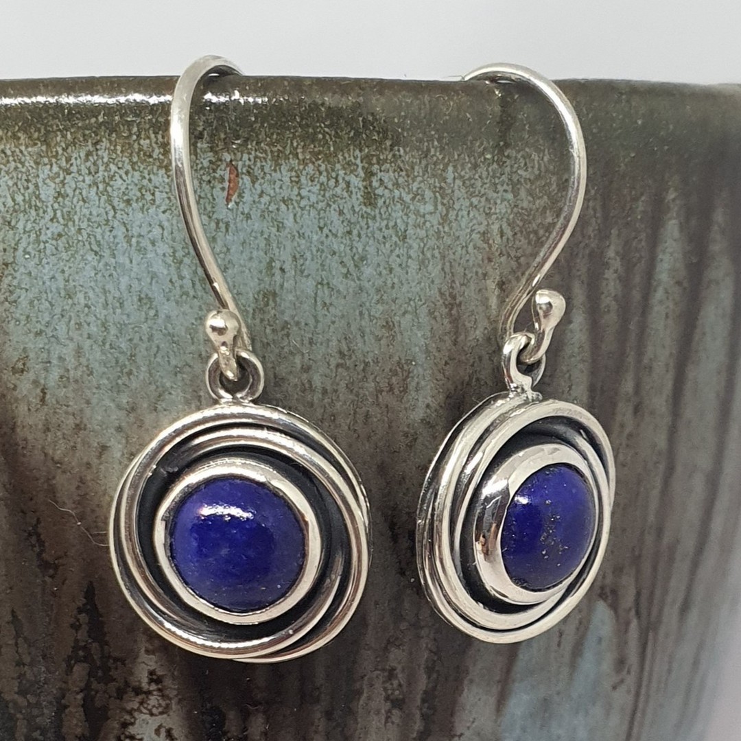 Lapis lazuli sterling silver earrings image 1