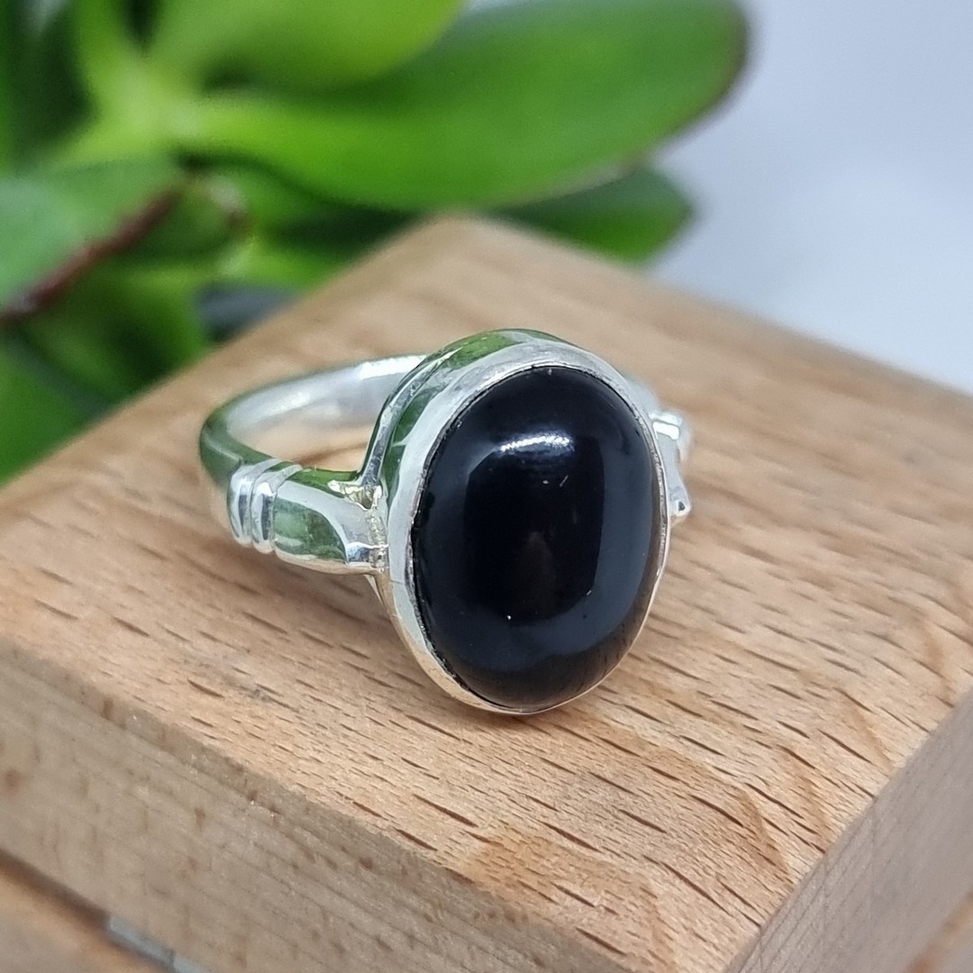 Sterling silver onyx ring - made in NZ image 4