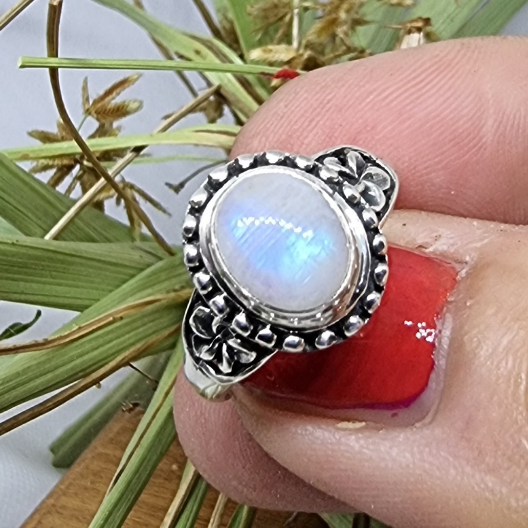 Sterling silver moonstone ring image 1