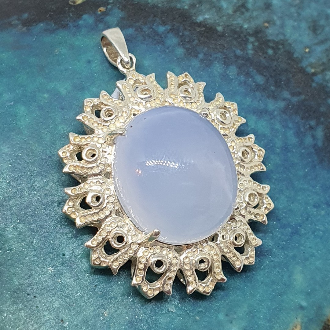 Sterling silver chalcedony pendant image 1