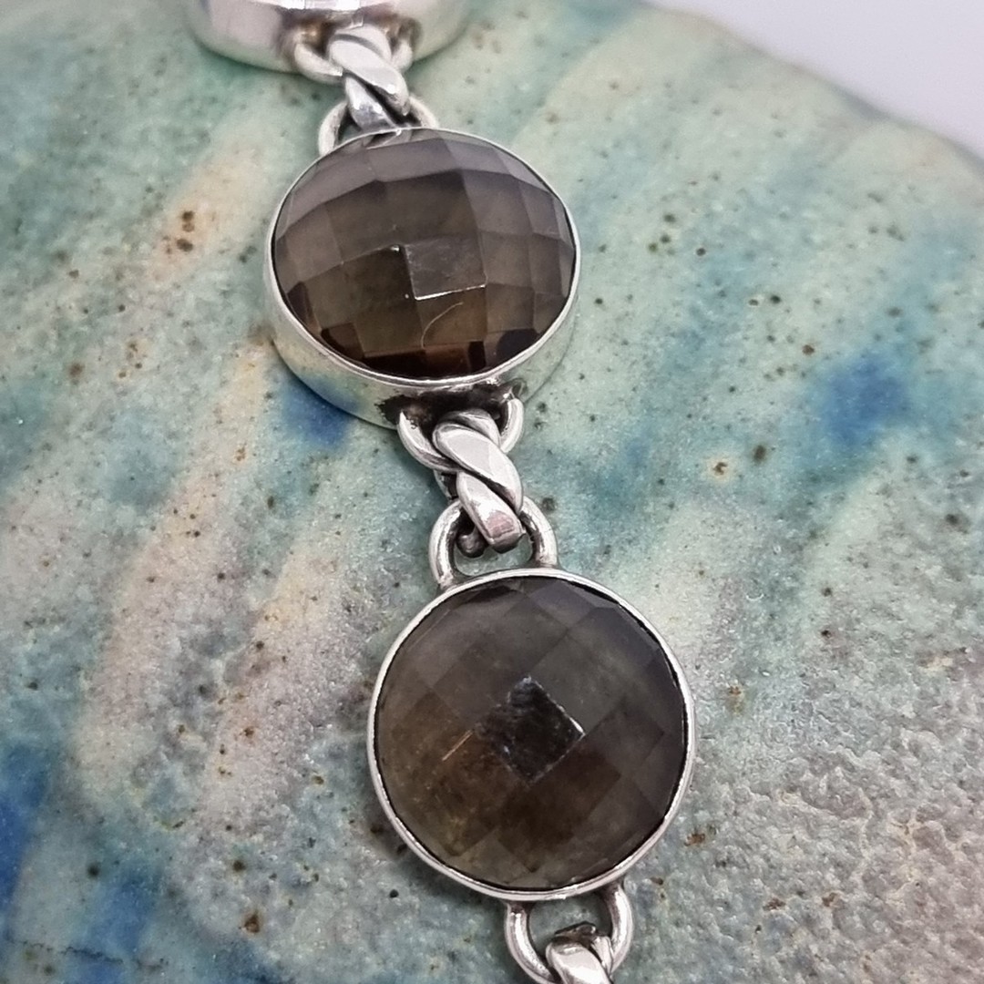 Sterling silver smoky quartz gemstone bracelet image 6