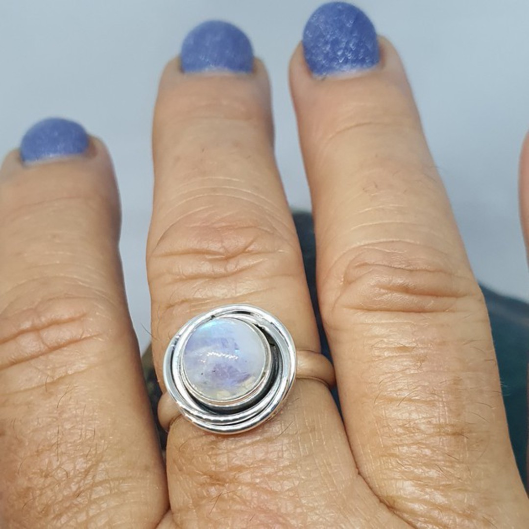 Sterling silver moonstone ring image 4