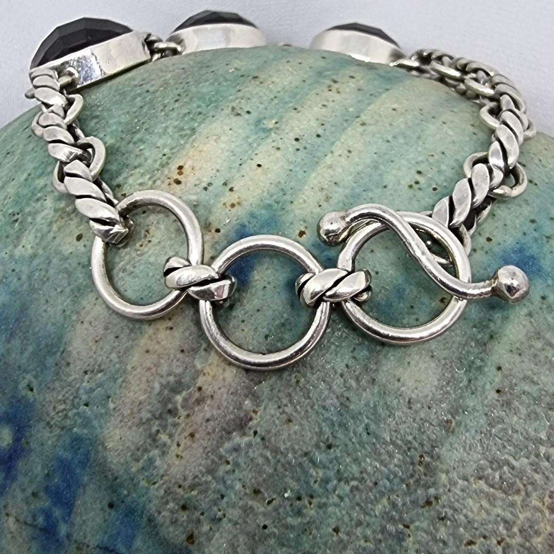Sterling silver smoky quartz gemstone bracelet image 3