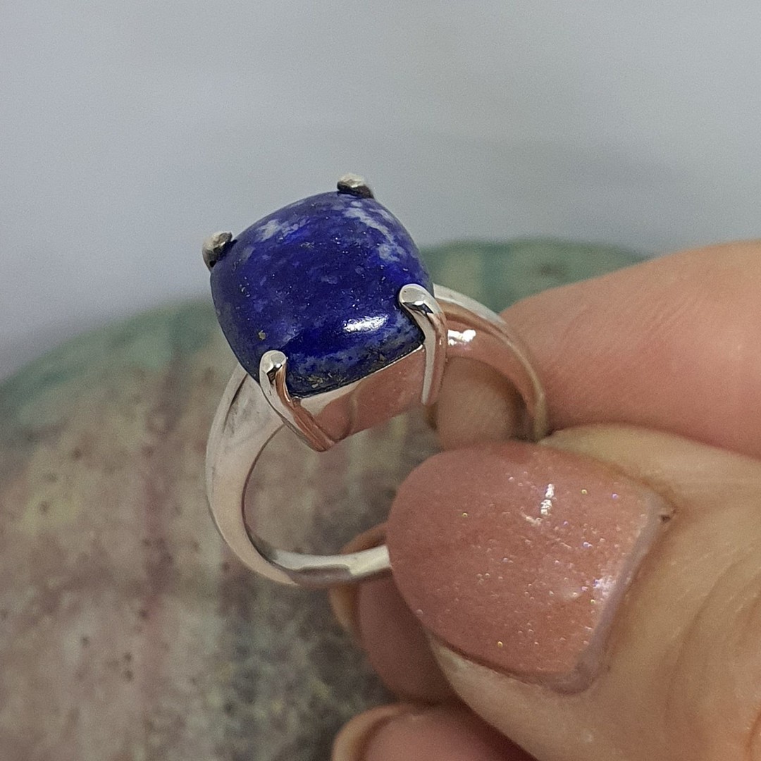 Sterling silver lapis lazuli dress ring image 0