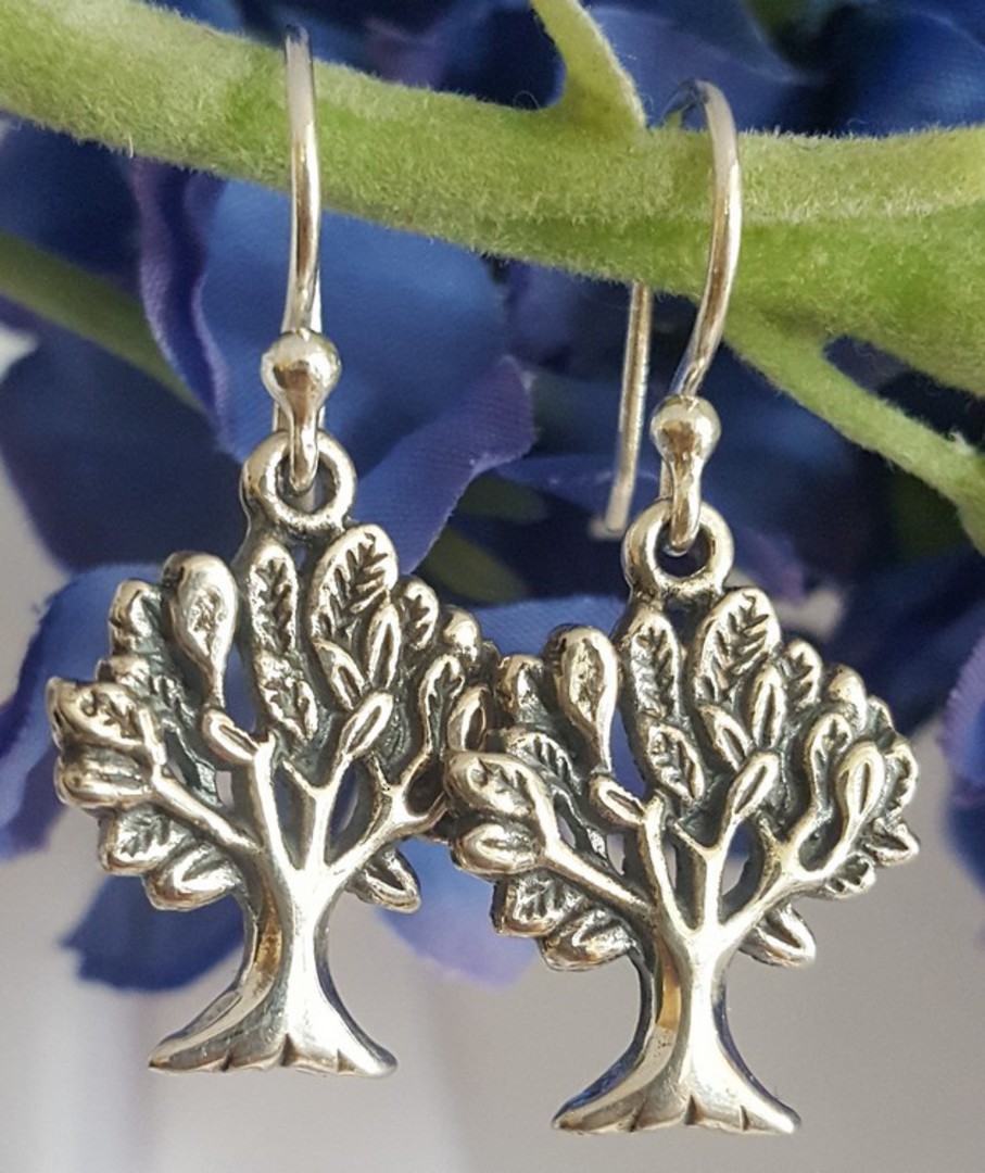 Sterling silver tree of life earrings image 1