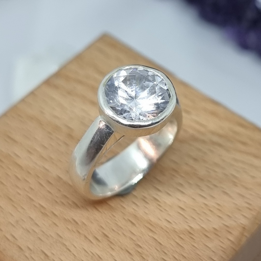 Sterling silver cubic zirconia ring image 1