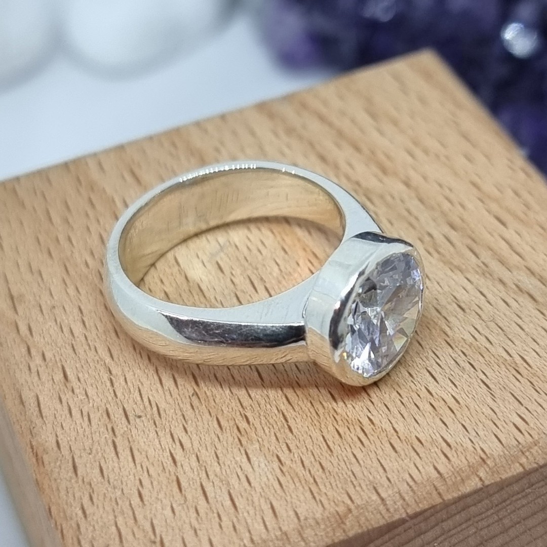 Sterling silver cubic zirconia ring image 2