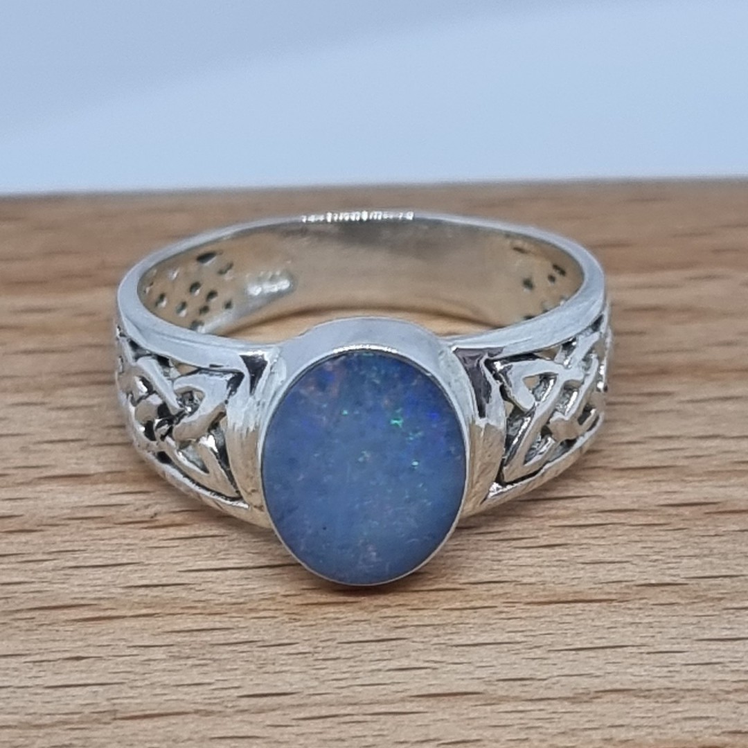 Sterling silver opal ring image 4
