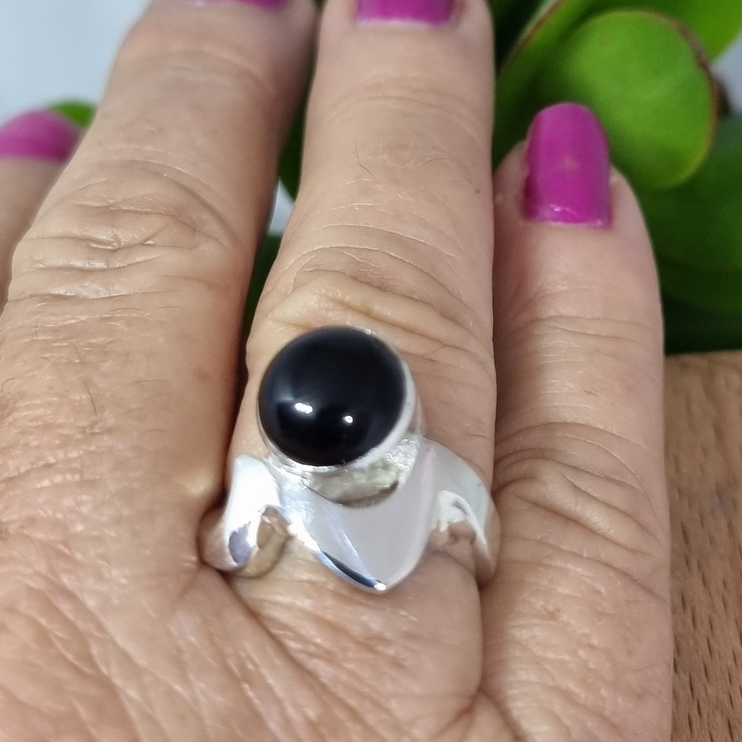 Sterling silver onyx ring - made in NZ image 4