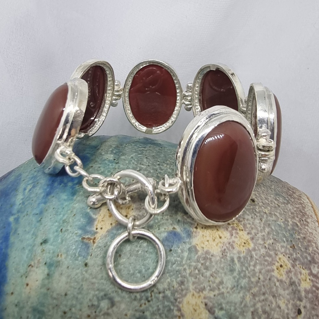 Sterling silver carnelian gemstone bracelet image 6
