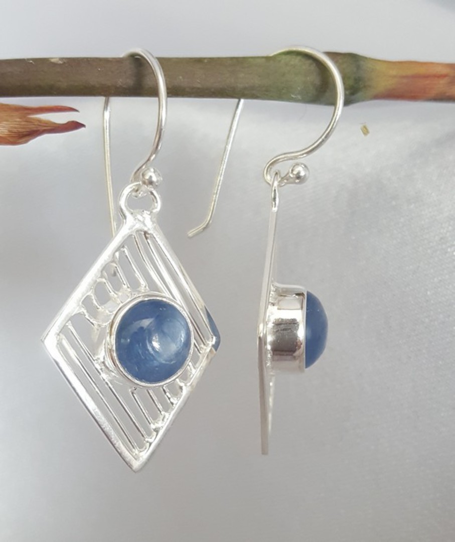 Sterling silver and blue kyanite gemstone earrings image 2