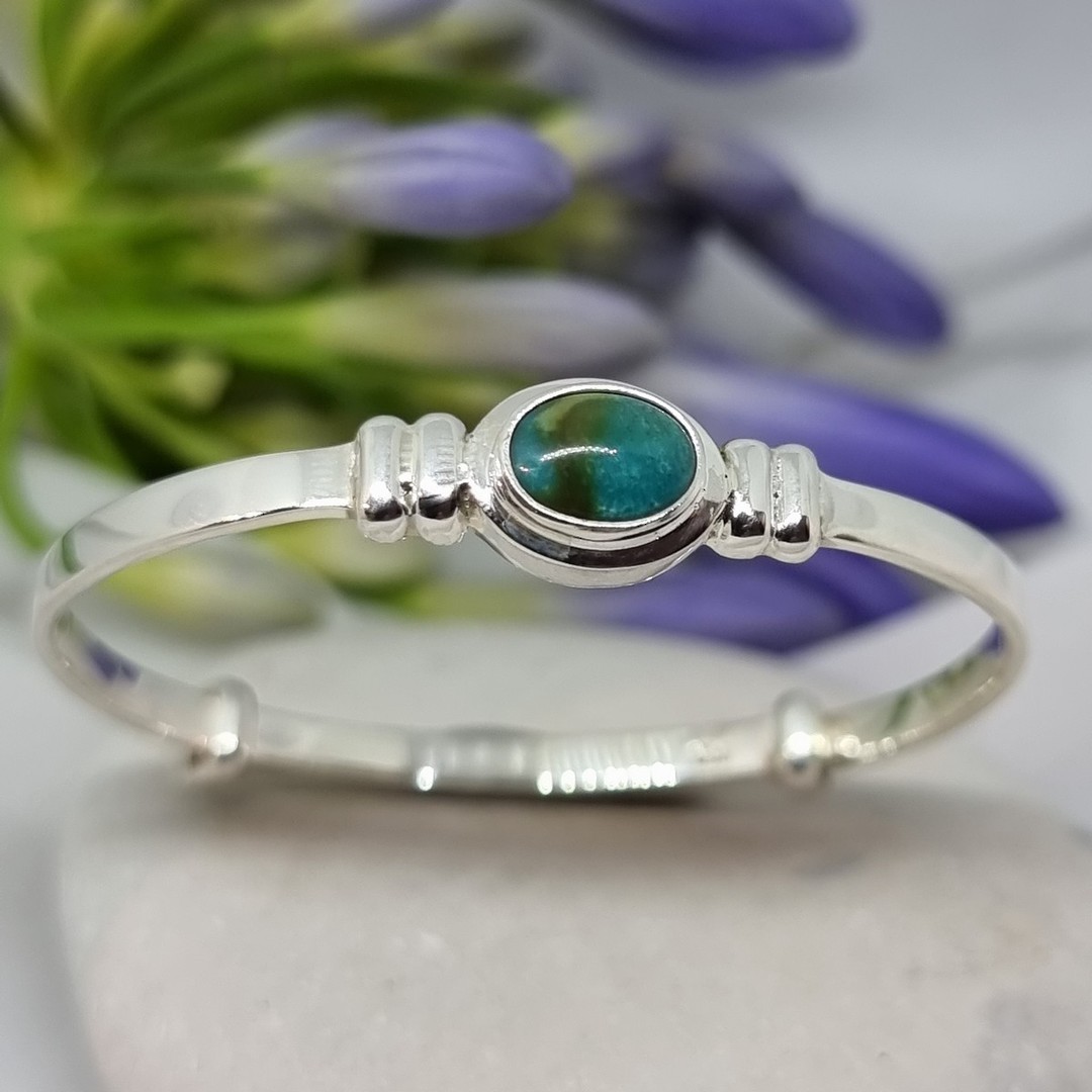 Turquoise Birthstone Baby Bangle for Miss December image 0