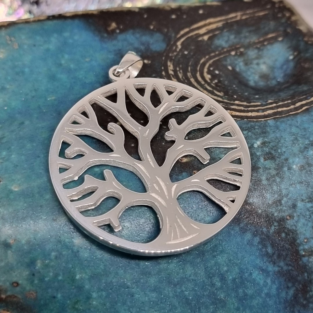 Large sterling silver tree of life pendant image 3