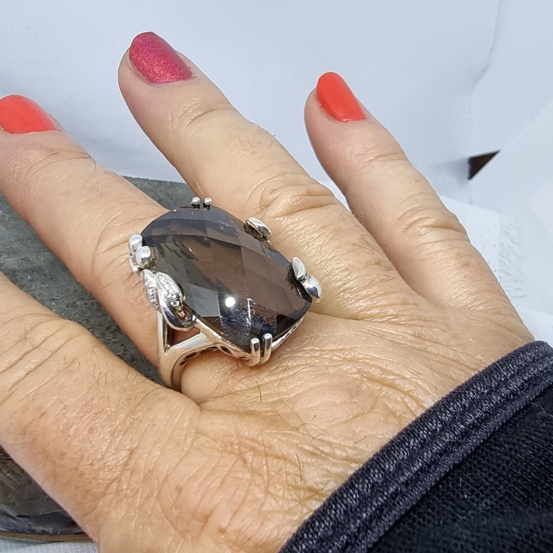 Stunning large smoky quartz ring image 3