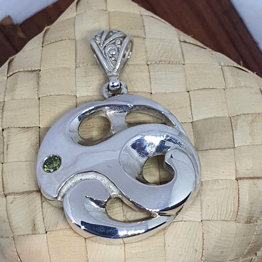 Made in NZ silver koru inspired pendant image 2