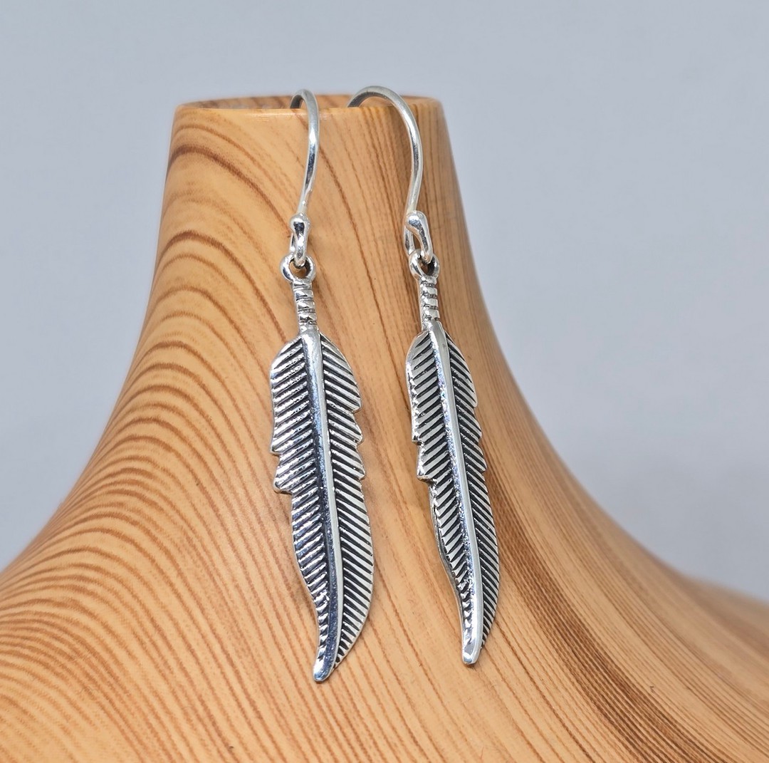 Sterling Silver Feather earrings image 1