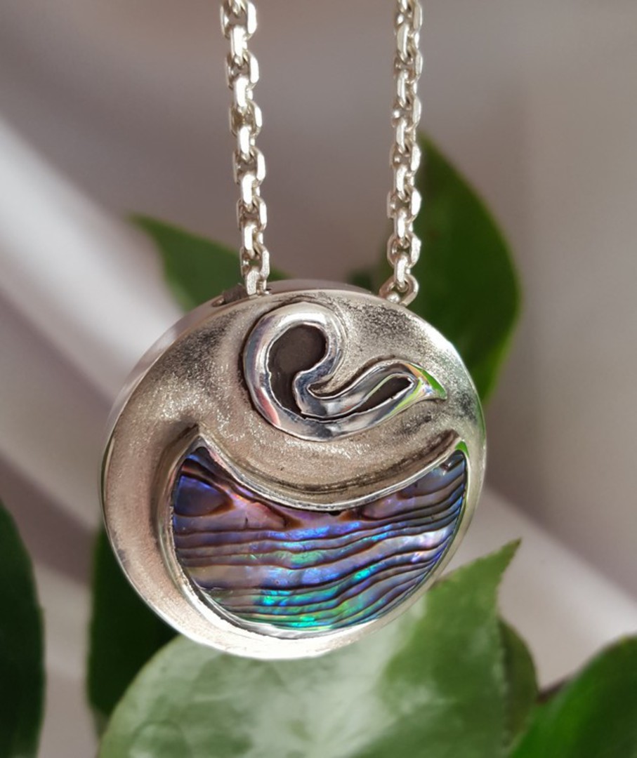 Paua shell silver necklace | Made in NZ image 0