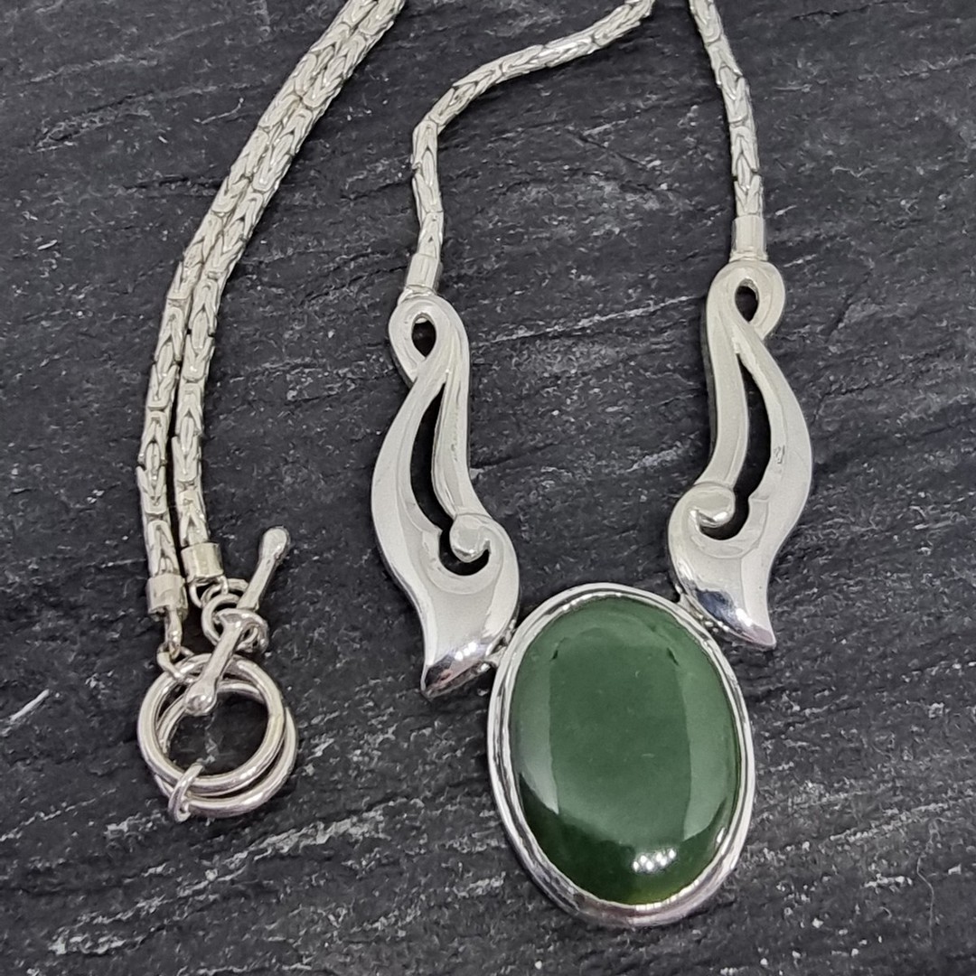 Made in NZ sterling silver pounamu necklace image 2