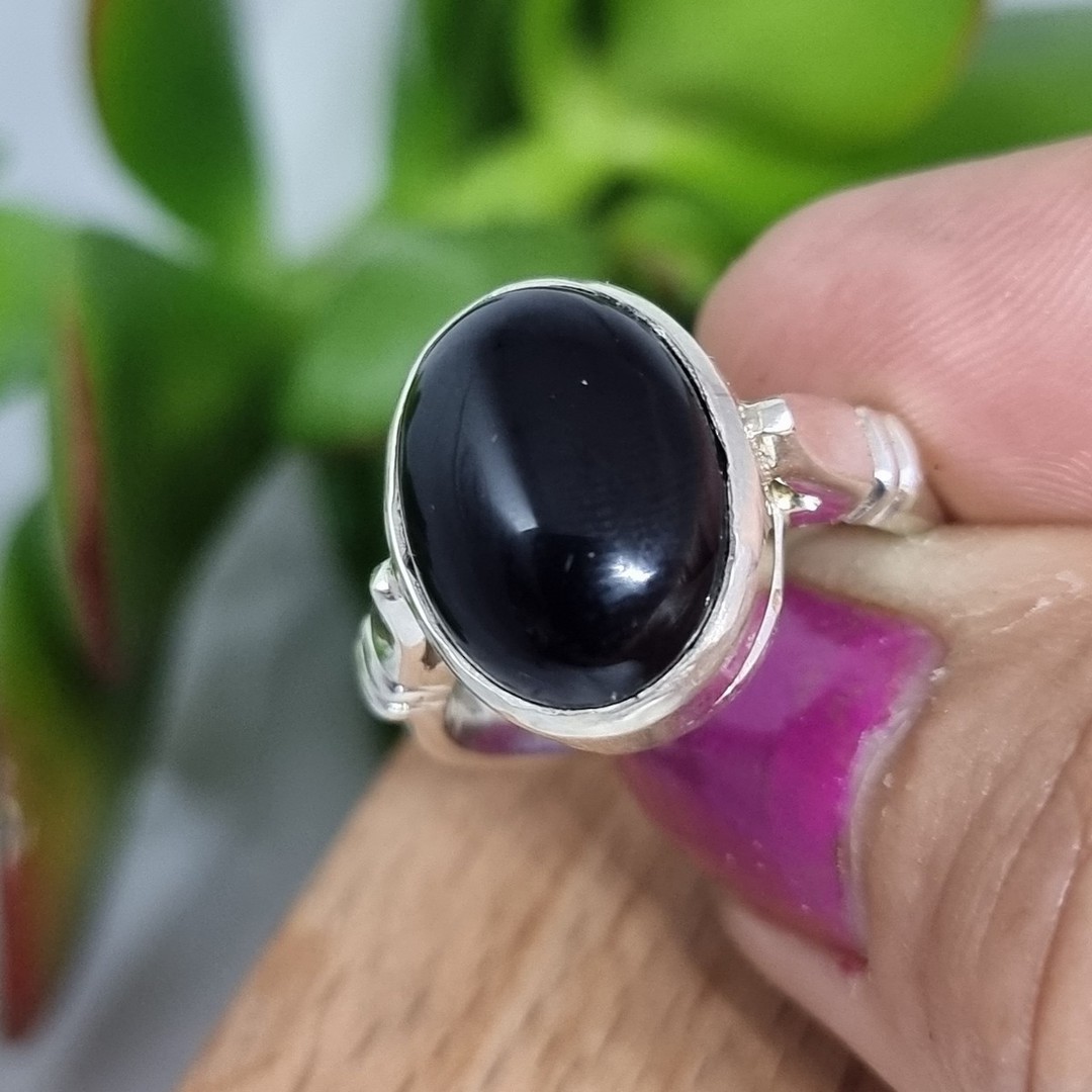 Sterling silver onyx ring - made in NZ image 2