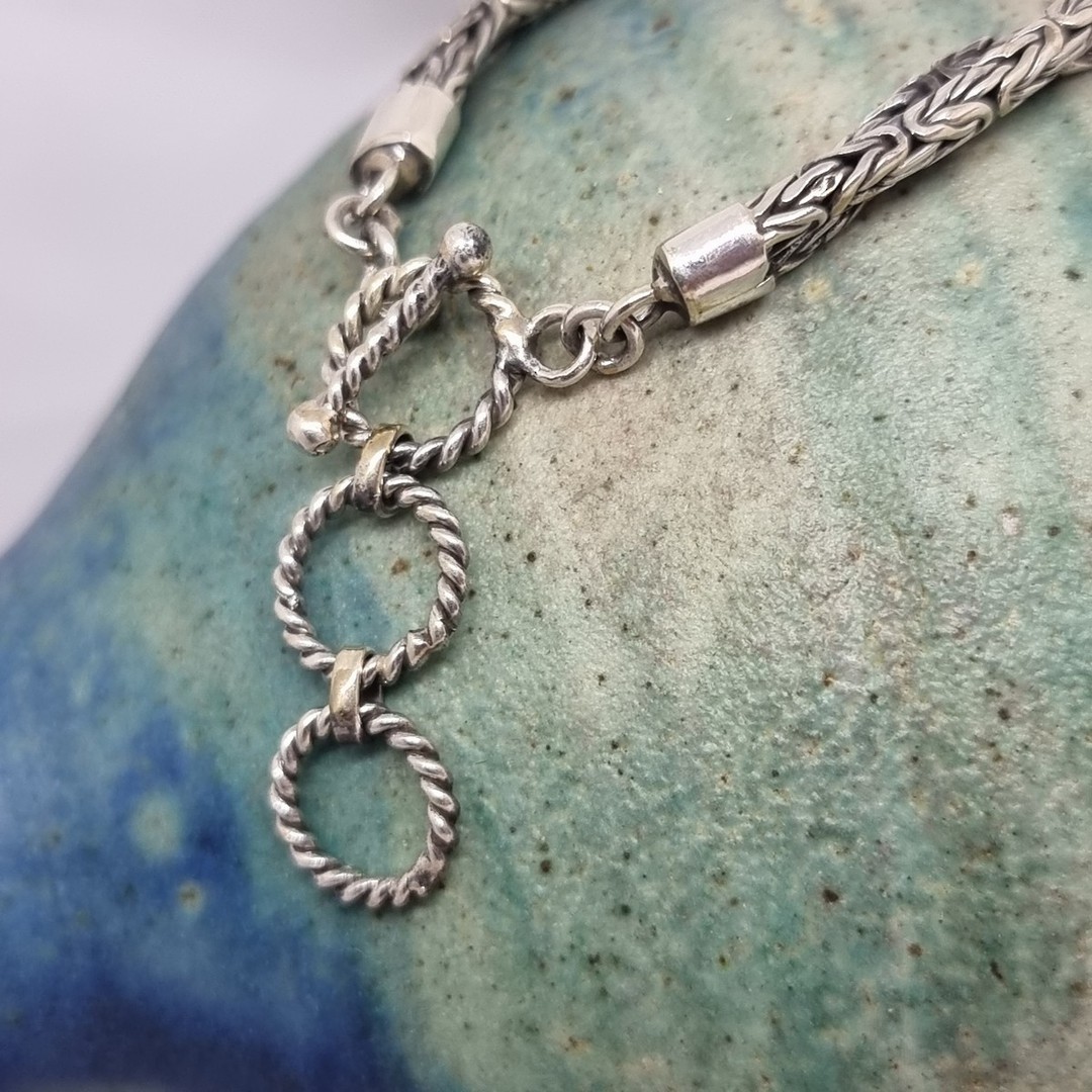 Sterling silver bracelet with garnet gemstones image 5