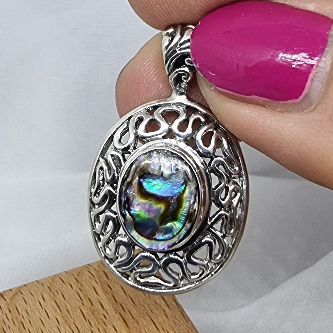 Sterling silver paua shell pendant image 3