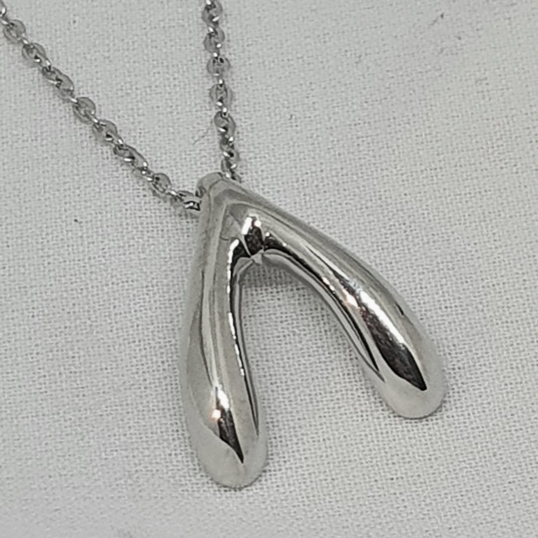 Sterling silver wishbone necklace image 0